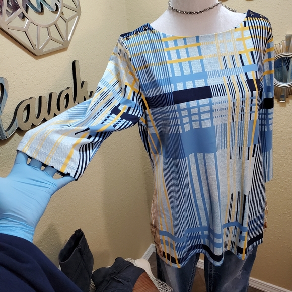 Charter Club 3/4th Sleeve Popover top sz M - Picture 6 of 13